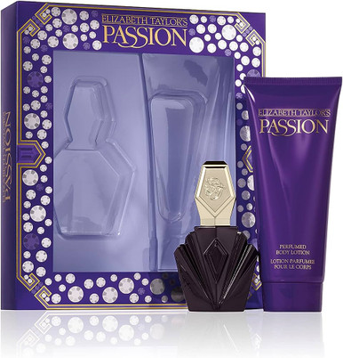 ELIZABETH TAYLOR PASSION 2 PCS SET FOR WOMEN: 2.5 EAU DE TOILETTE SPRAY + 6.8 BODY LOTION (WINDOW BOX).