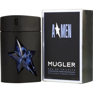 THIERRY MUGLER ANGEL A-MEN 3.4 EAU DE TOILETTE SPRAY FOR MEN REFILLABLE (RUBBER)
