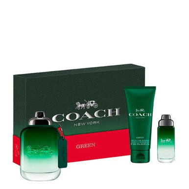 COACH GREEN 3 PCS SET FOR MEN: 3.4 EAU DE TOILETTE SPRAY + 3.4 SHOWER GEL + 0.5 EAU DE TOILETTE SPRAY