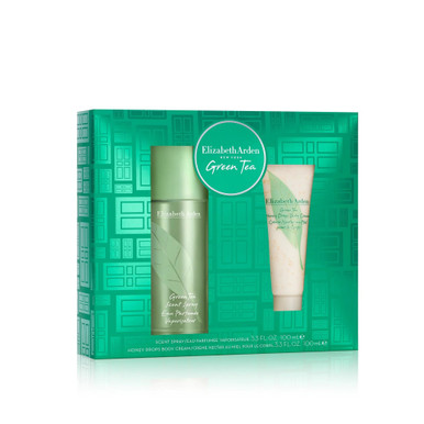 ELIZABETH ARDEN GREEN TEA 2 PCS SET: 3.3 SCENT SPRAY + HONEY DROPS 3.3 BODY CREAM
