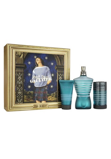 JEAN PAUL GAULTIER LE MALE 3 PCS SET: 4.2 EAU DE TOILETTE SPRAY + 1.7 AFTER-SHAVE BALM + 2.6 DEODORANT STICK