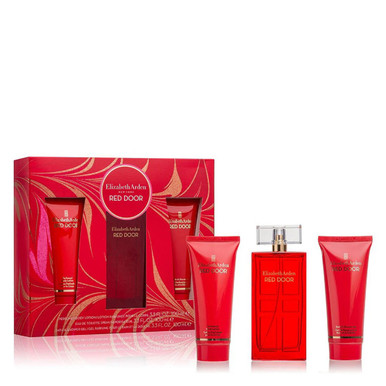 ELIZABETH ARDEN RED DOOR 3 PCS SET FOR WOMEN: 3.3 EAU DE TOILETTE SPRAY + 3.3 BODY LOTION + 3.3 SHOWER GEL