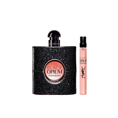 YVES SAINT LAURENT BLACK OPIUM 2 PCS SET: 3 OZ EAU DE PARFUM SPRAY + 0.33 EAU DE PARFUM SPRAY